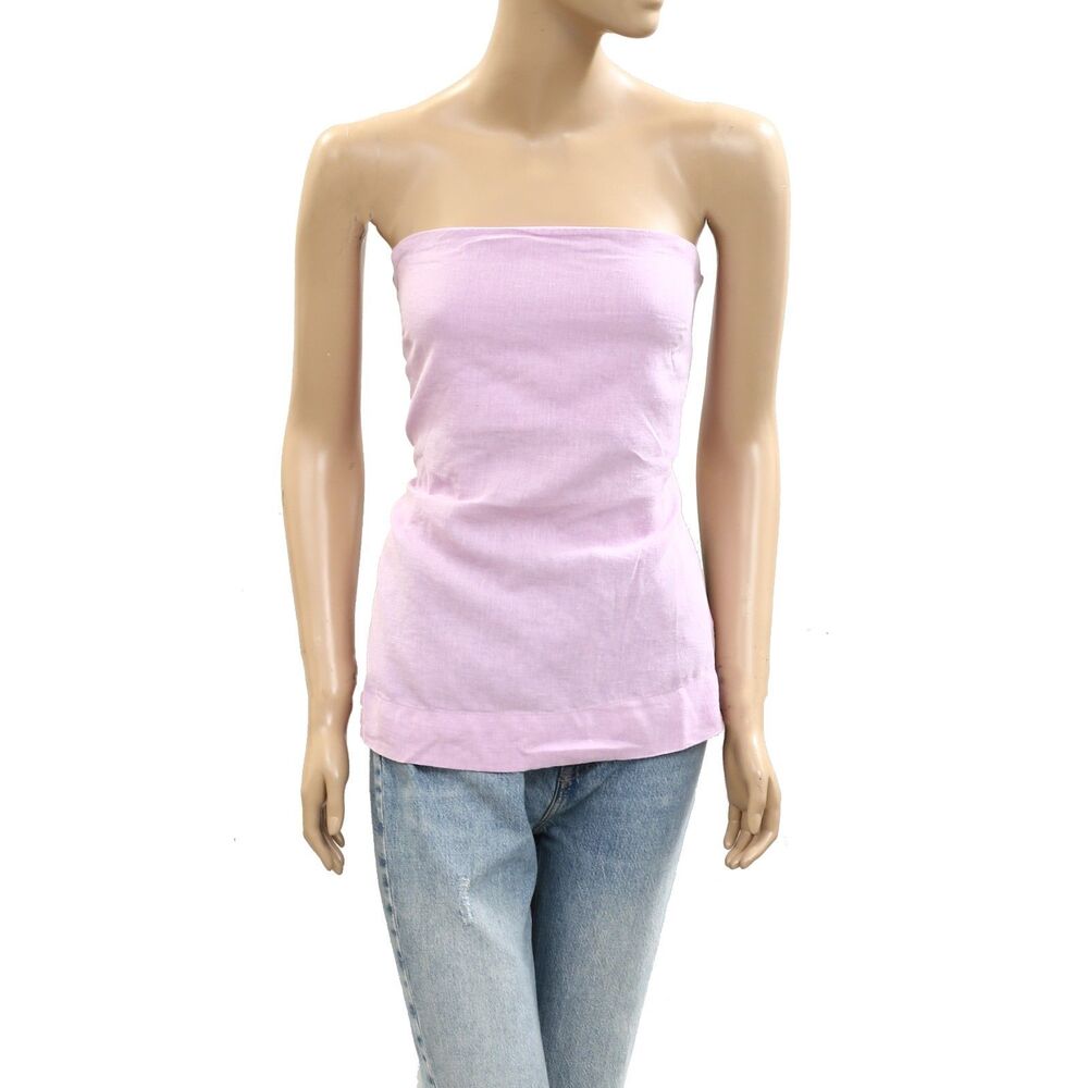 Free People Free-est Gotta Have It Cotton-Linen Tube Top Backless L NEW 284502